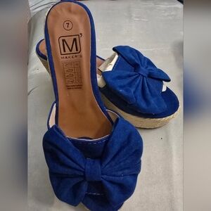 Women's Blue Wedge Sandals